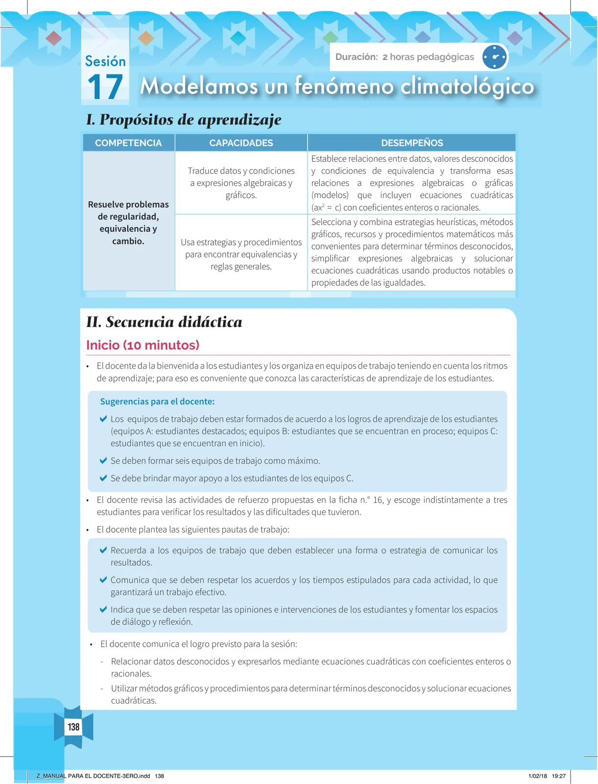 Página 140 de Resolvamos problemas 3 : manual para el docente 2018 · 2018