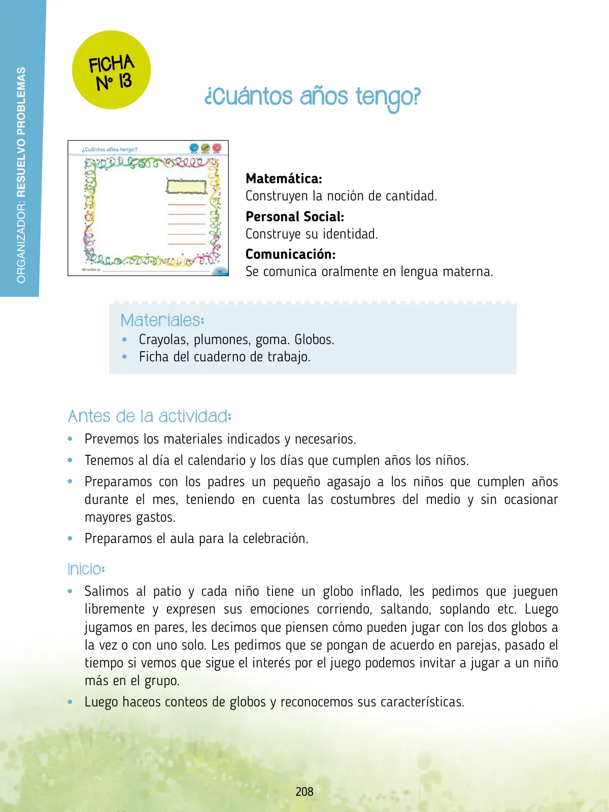 Página 210 de Agenda pedagógica 2017-2018 para docentes de II Ciclo de Instituciones de nivel de Educación Inicial · 2017