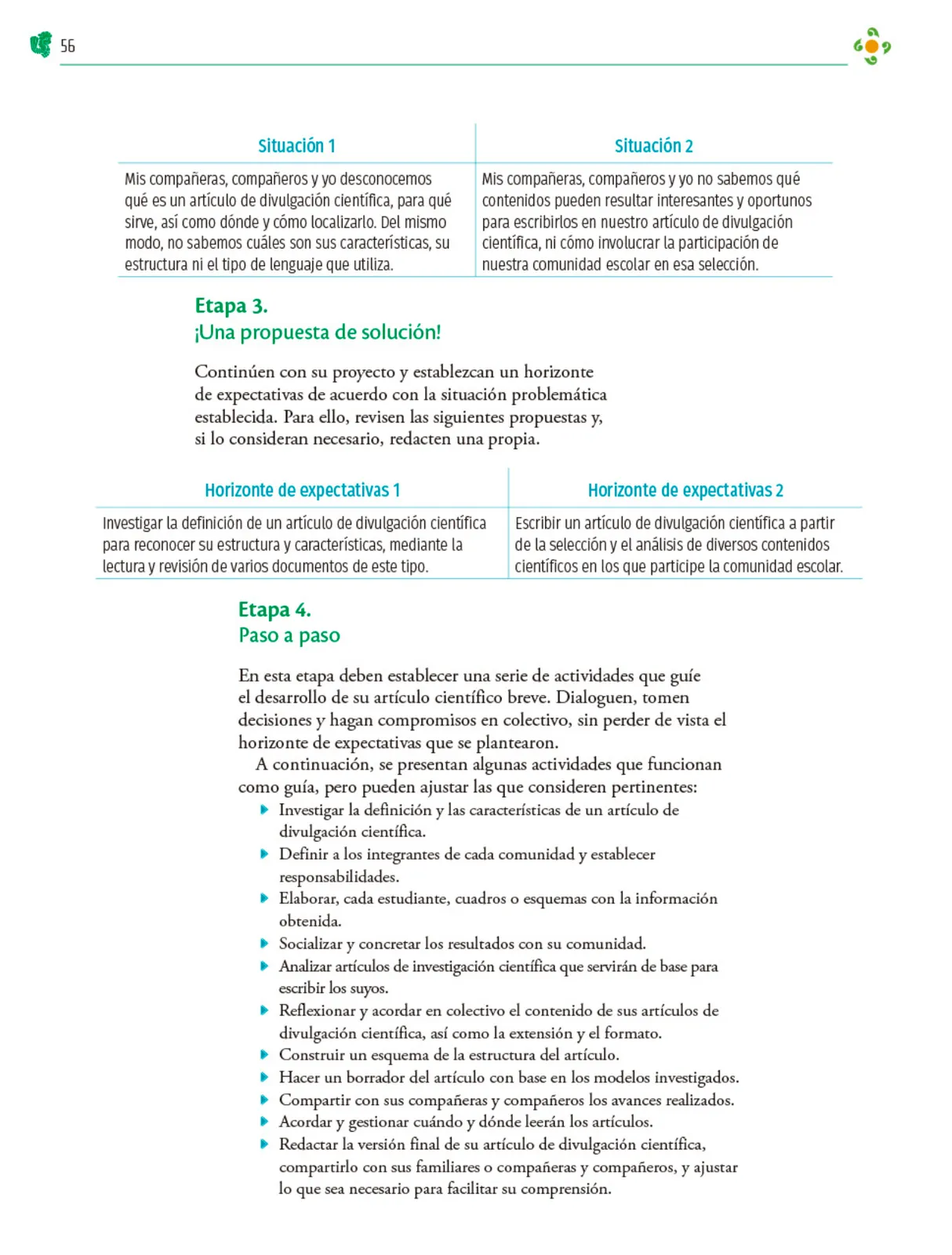 Miniatura página 57 de Colección Nanahuatzin. Nuestro libro de Proyectos.  Tomo III.  Libro de Educación Telesecundaria Grado 3°  Ciclo Escolar 2025 - 2026