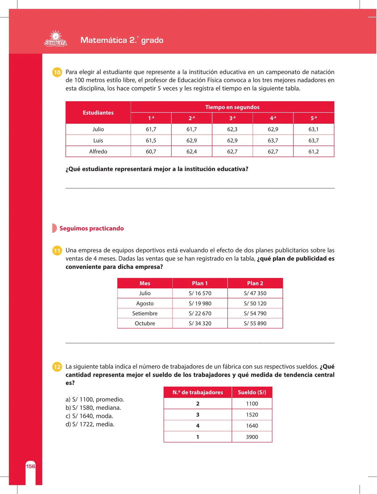Miniatura página 156 de Matemática 2 : cuaderno de reforzamiento pedagógico - JEC · 2016