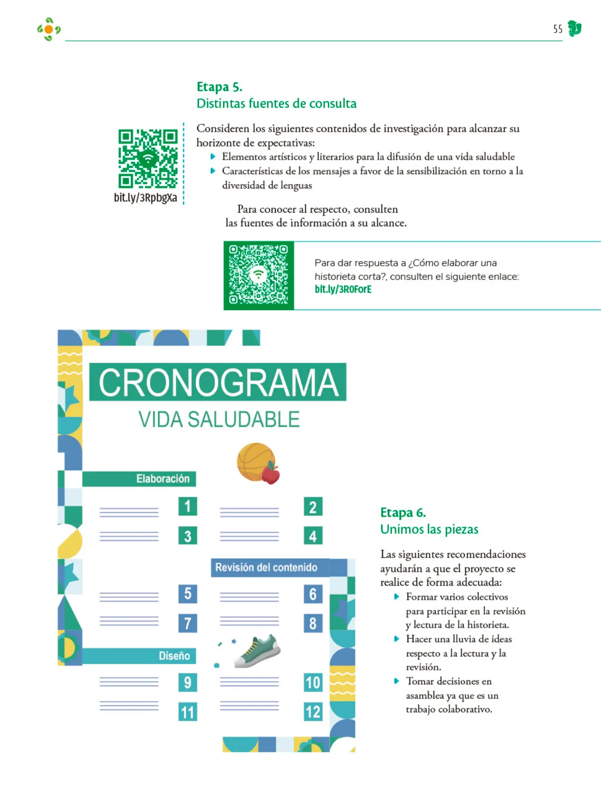 Miniatura página 56 de Colección Ximhai. Nuestro libro de Proyectos.  Tomo III.  Libro de Educación Telesecundaria Grado 1°  Ciclo Escolar 2025 - 2026