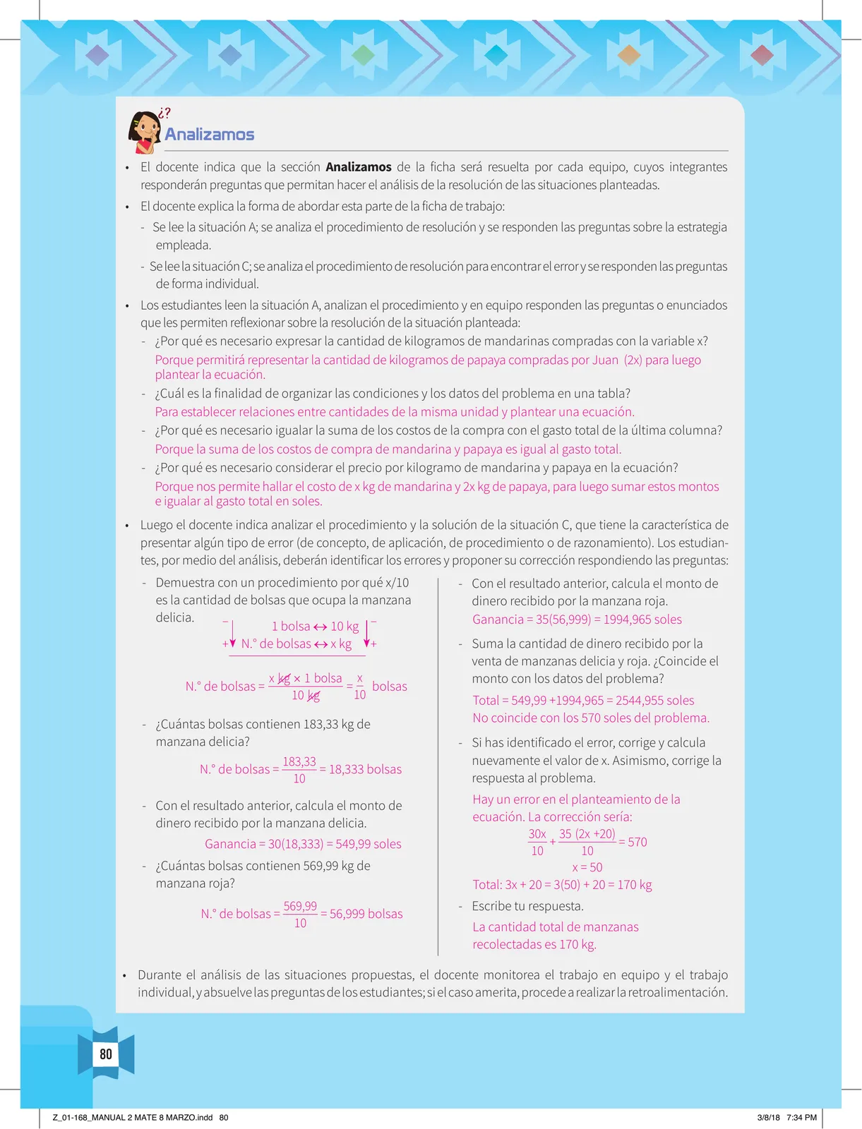 Página 82 de Resolvamos problemas 2 : manual para el docente 2018 · 2018
