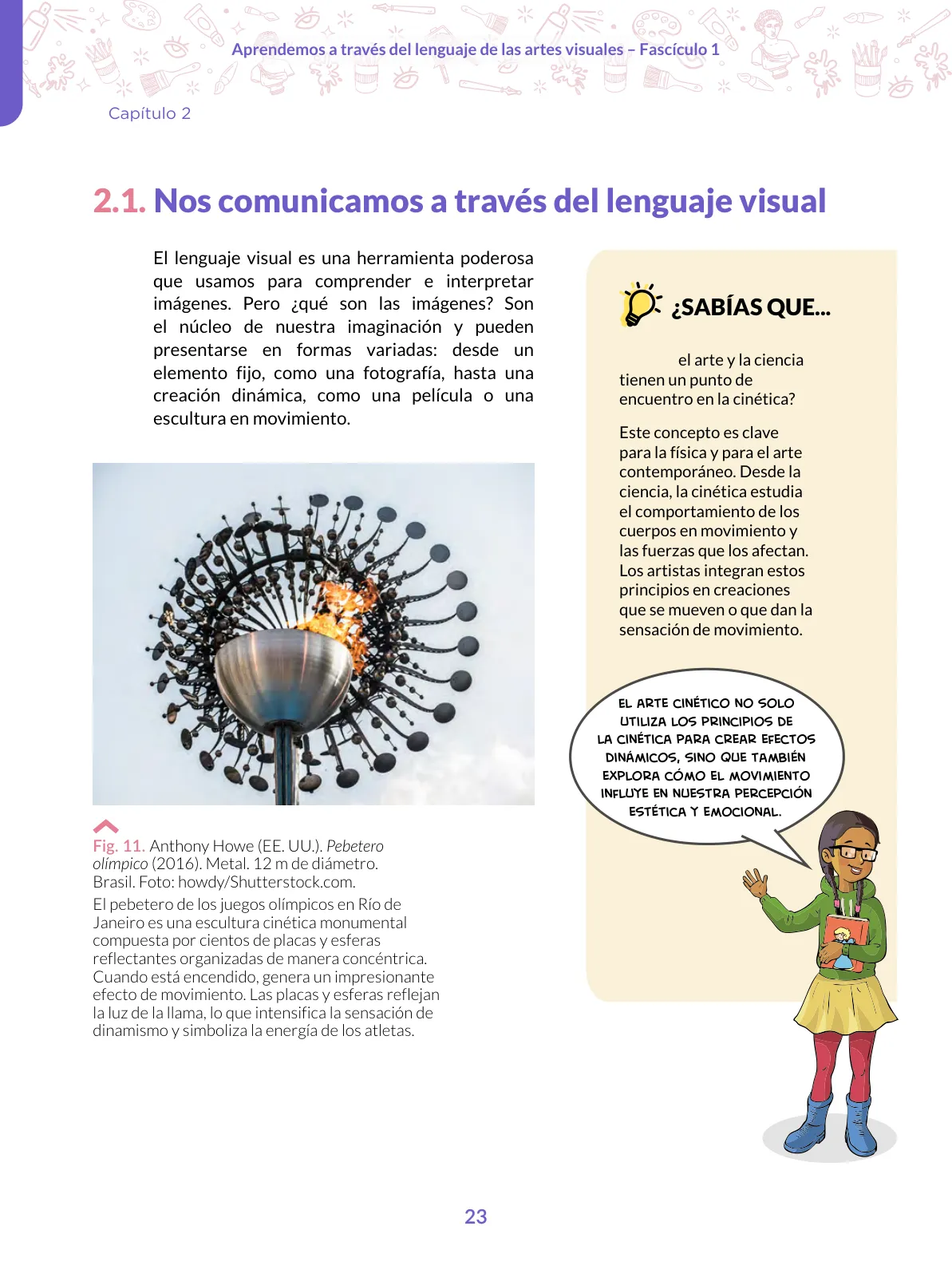 Página 23 de Aprendemos a través del lenguaje de las artes visuales Fascículo 1 para estudiantes de Educación Secundaria · 2024