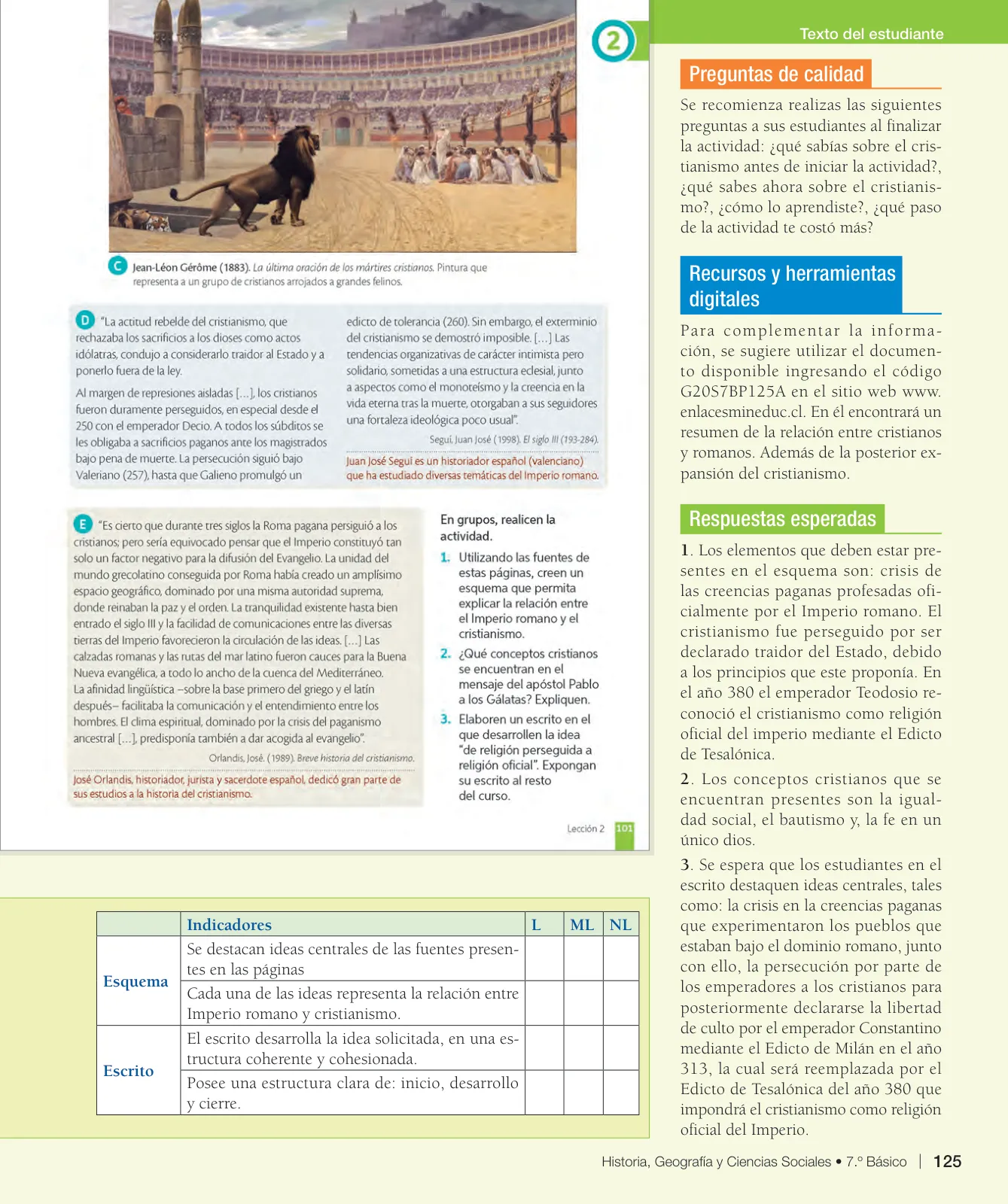 Página 126 de Historia, Geografía y Ciencias Sociales – Séptimo Básico | Texto del Estudiante MINEDUC – Descargar PDF · 2024