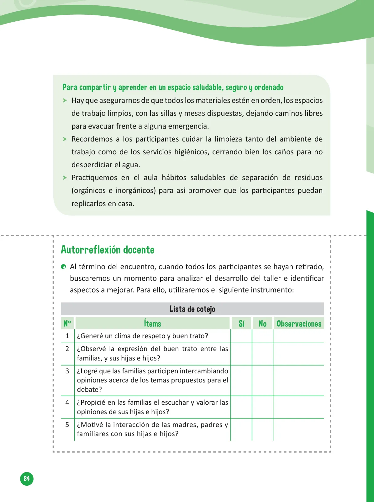 Página 86 de Guía para el trabajo docente con las familias del ciclo V de Primaria · 2016