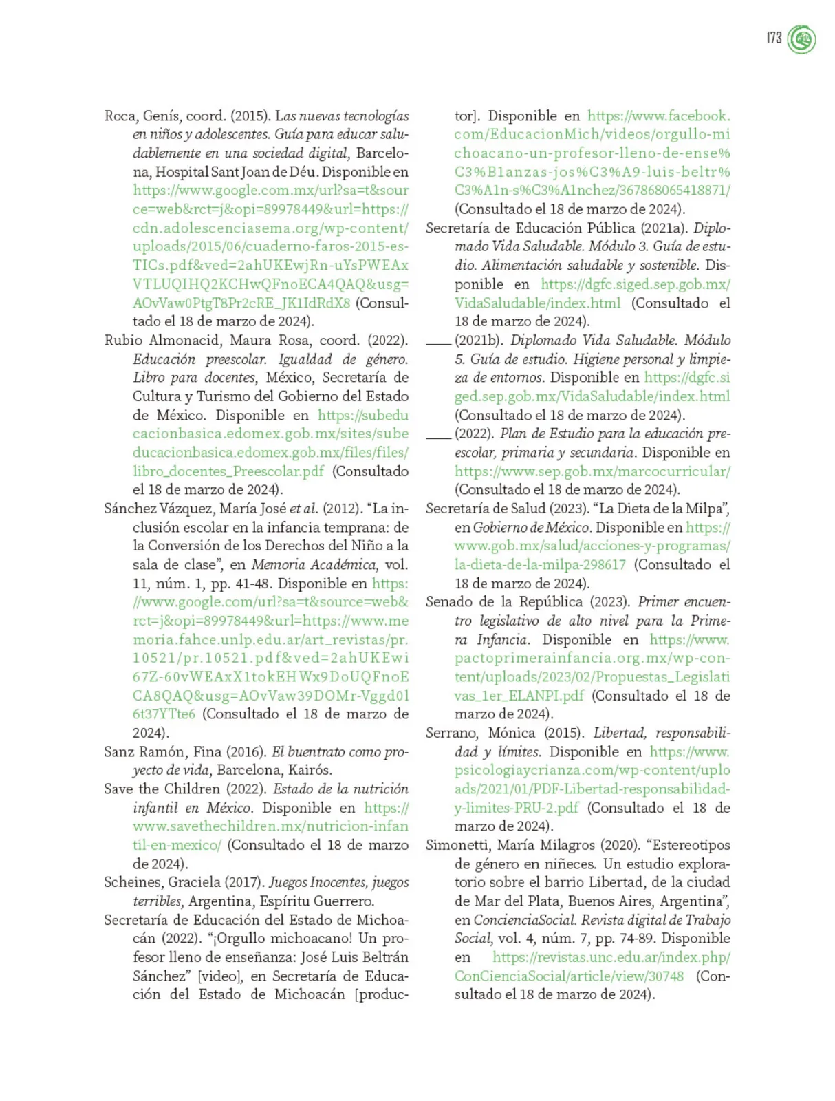 Miniatura página 174 de Crianza para la libertad. Libro para las familias. Fase 2  Libro de Educación Preescolar Grado 1°, 2°, 3°  Ciclo Escolar 2025 - 2026