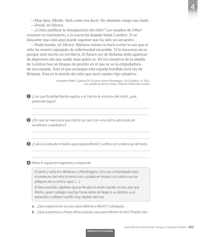 Página 225 de Lengua y Literatura – Octavo Básico | Texto del Estudiante MINEDUC – Descargar PDF · 2024