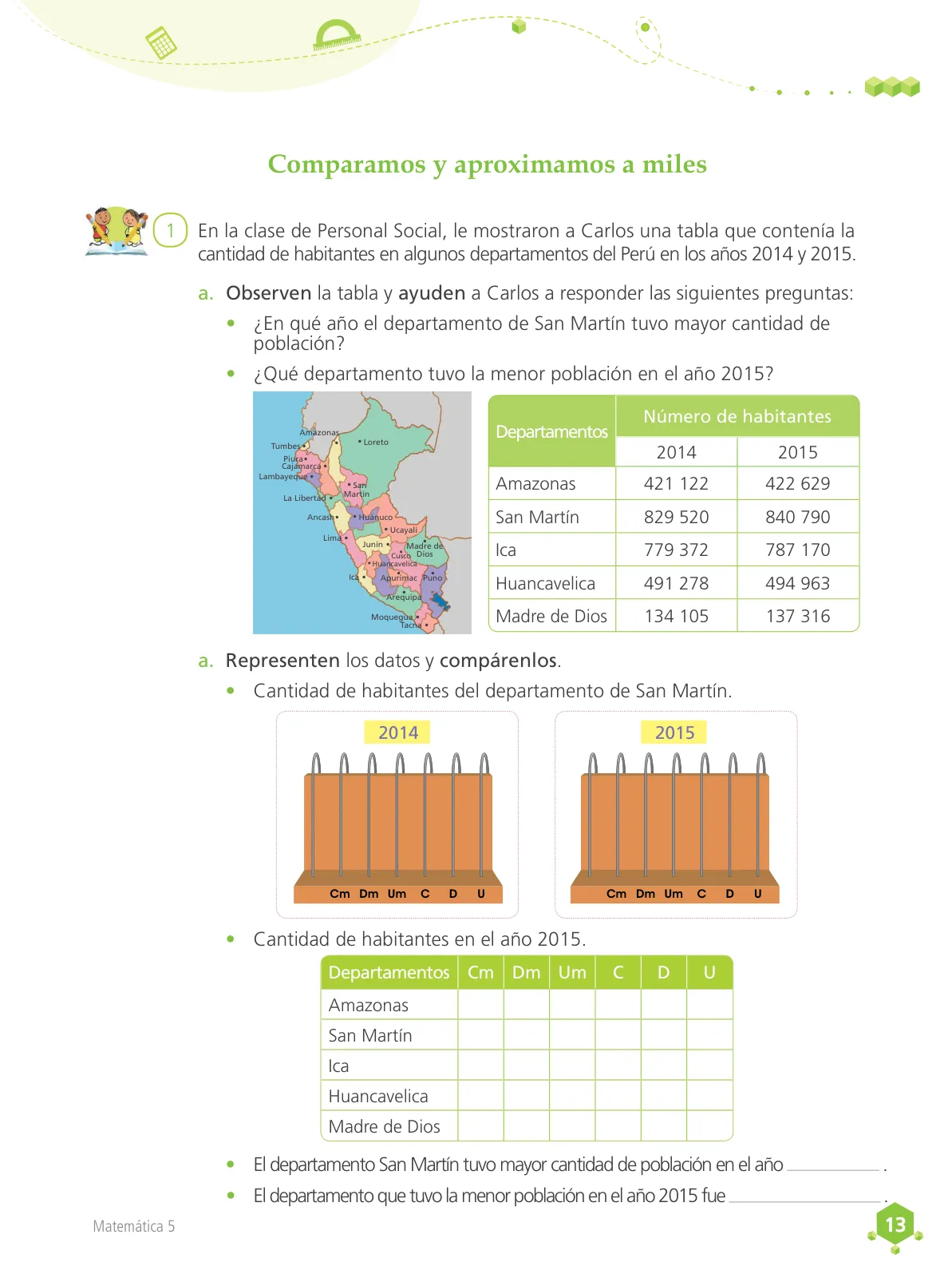 Miniatura página 14 de Matemática 5 : cuaderno de trabajo para quinto grado de Educación Primaria 2018 · 2018