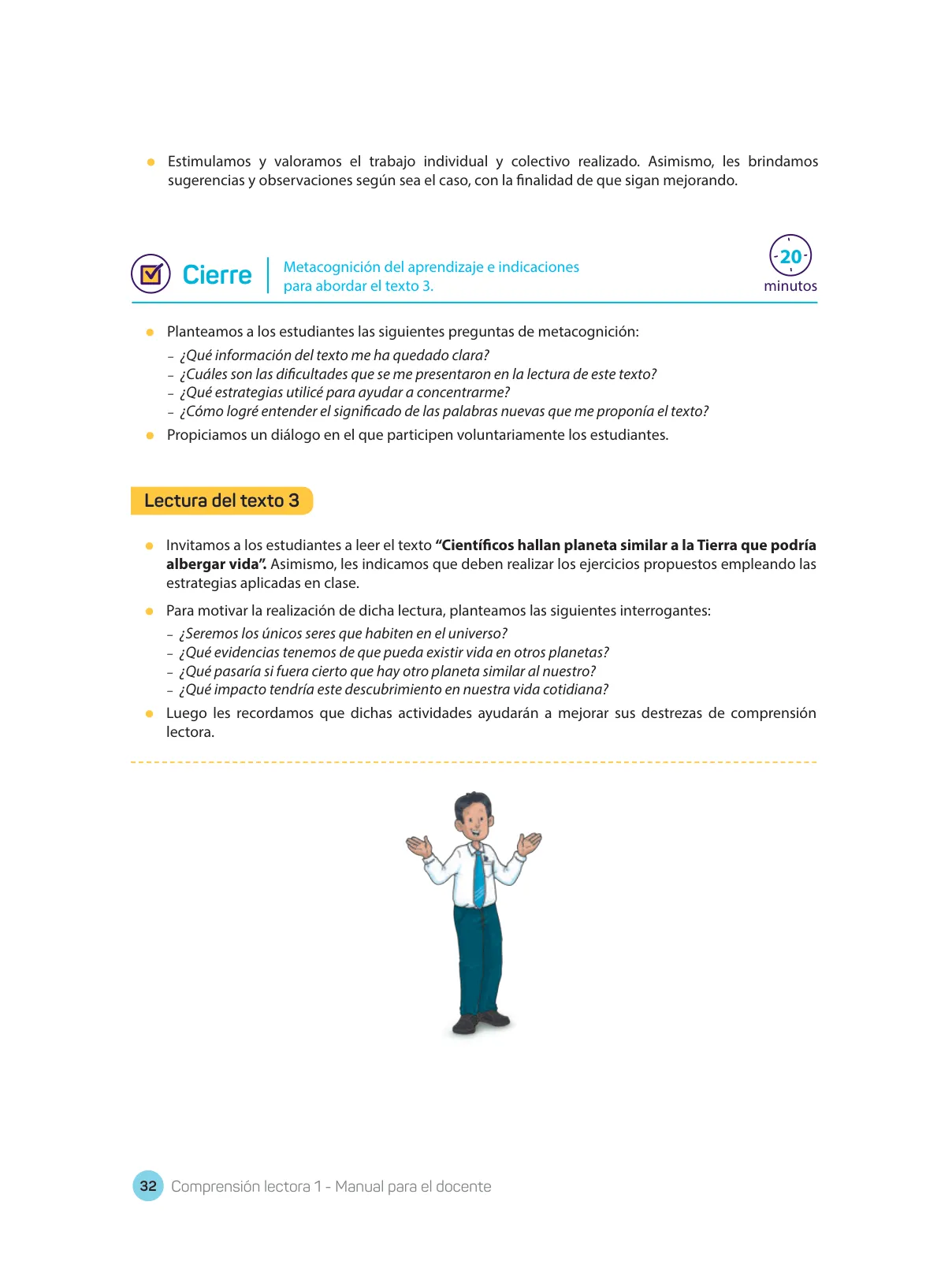 Miniatura página 34 de Comprensión lectora : manual para el docente de primer grado de Secundaria 2018 · 2018