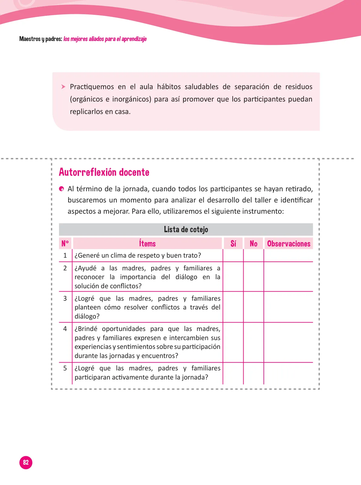 Miniatura página 84 de Guía para el trabajo docente con las familias del ciclo III de Primaria · 2016