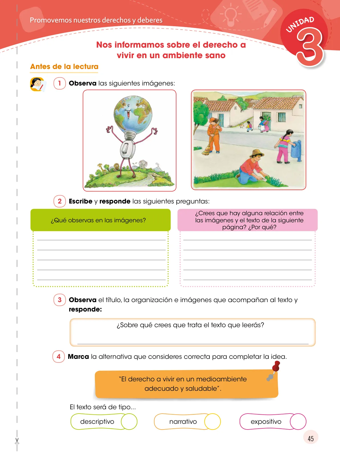 Página 46 de Comunicación 5 : cuaderno de trabajo para quinto grado de Educación Primaria 2019 · 2019