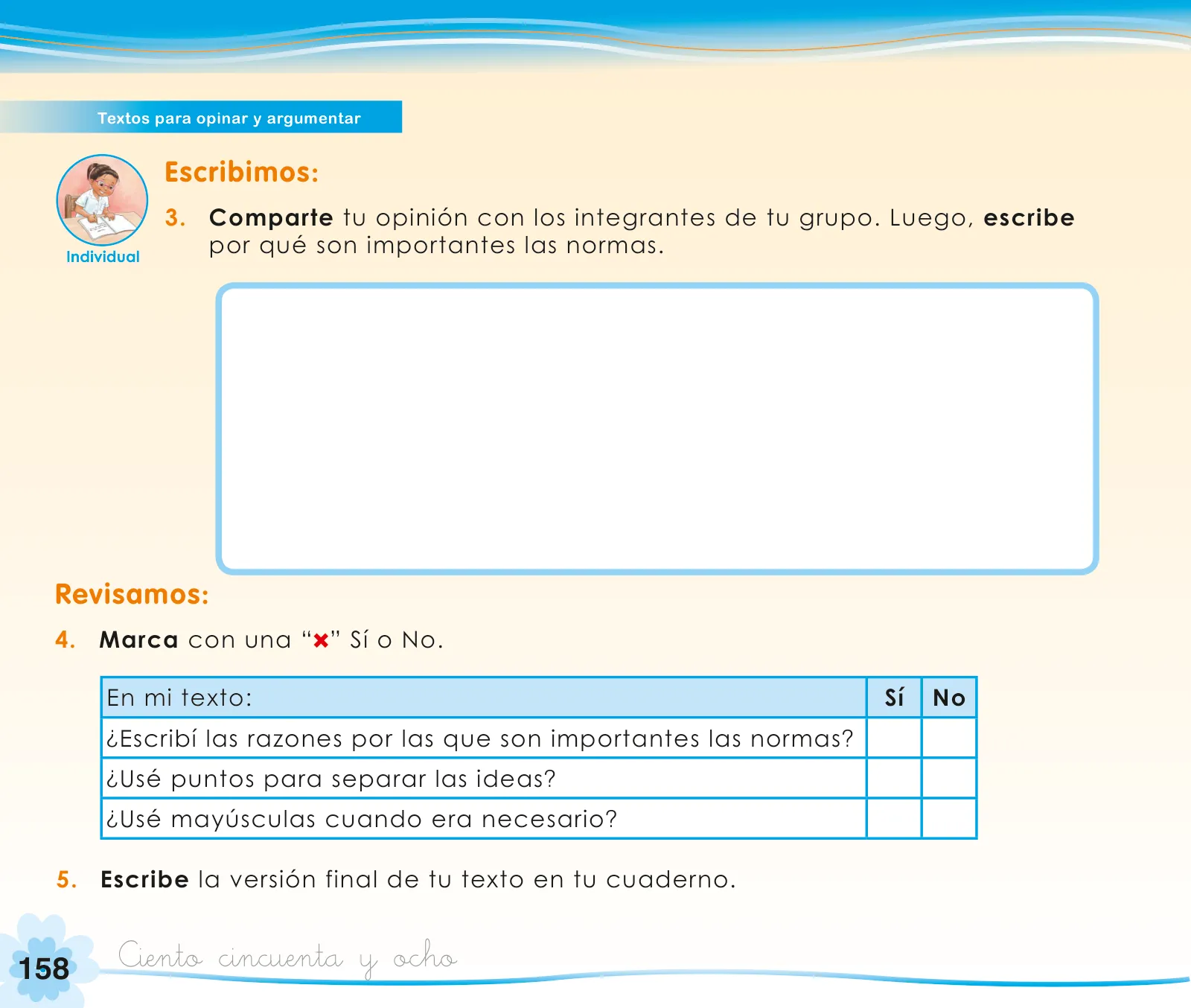 Miniatura página 160 de Comunicación 1 : cuaderno de trabajo para primer grado de Educación Primaria 2019 · 2019