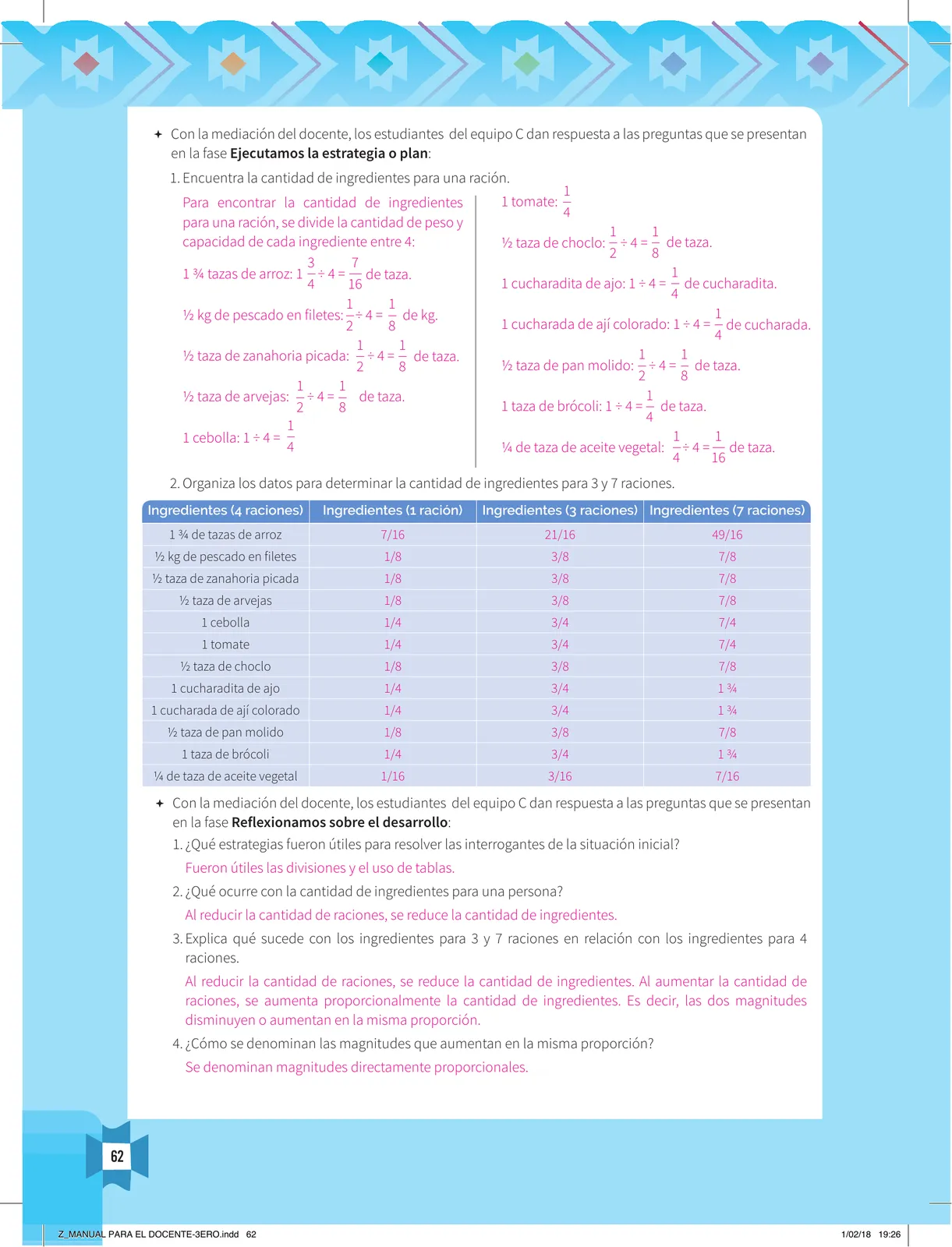 Miniatura página 64 de Resolvamos problemas 3 : manual para el docente 2018 · 2018