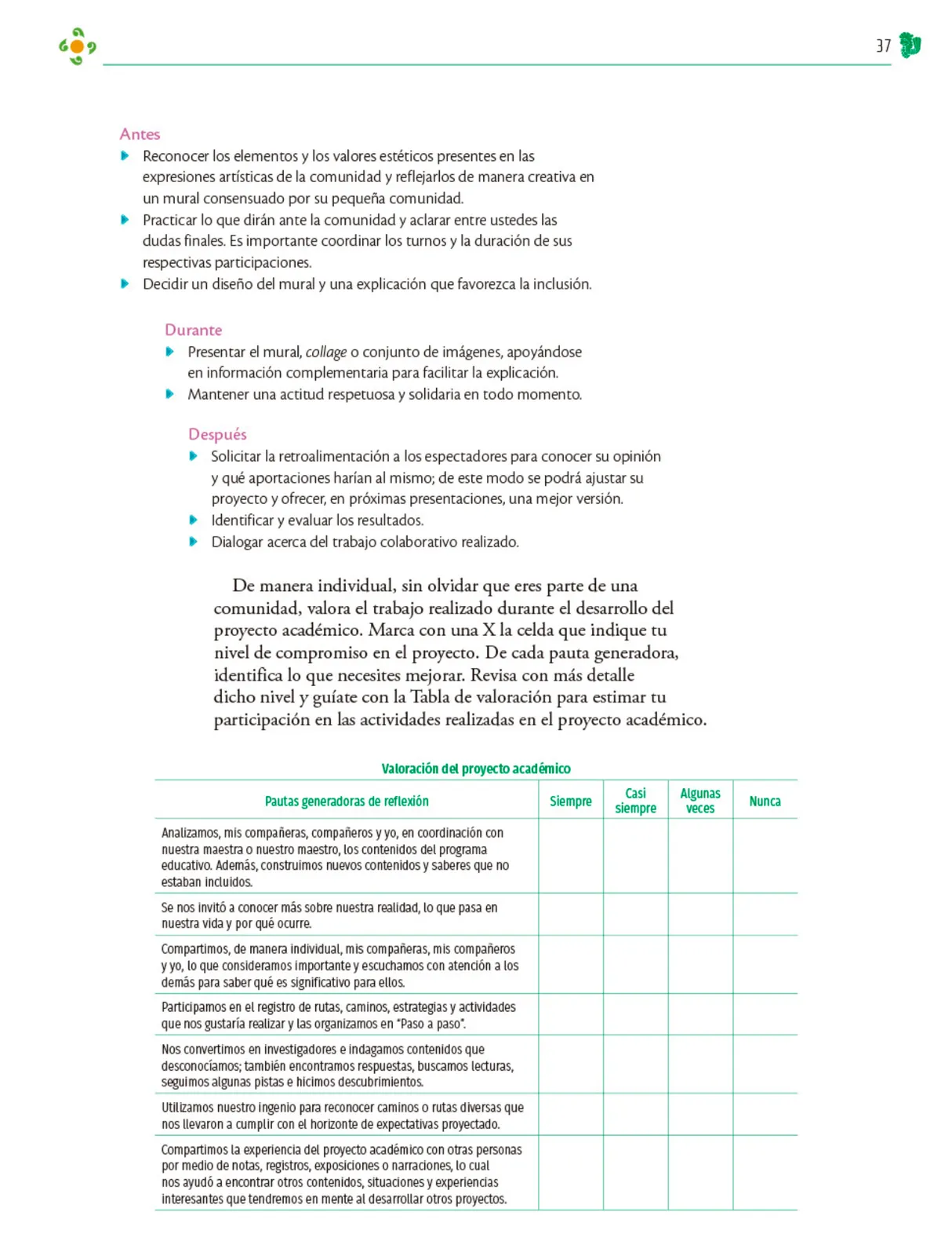 Miniatura página 38 de Colección Ximhai. Nuestro libro de Proyectos.  Tomo II.   Libro de Educación Telesecundaria Grado 1°  Ciclo Escolar 2025 - 2026