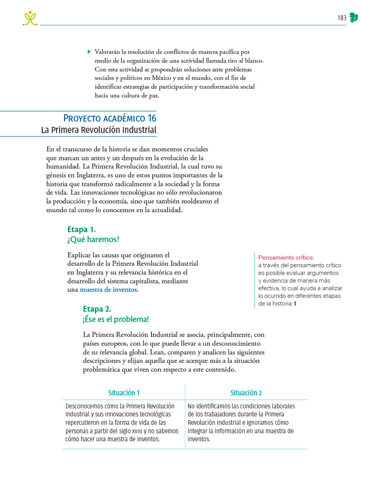 Miniatura página 184 de Colección Nanahuatzin. Nuestro libro de Proyectos.  Tomo II.  Libro de Educación Telesecundaria Grado 3°  Ciclo Escolar 2025 - 2026