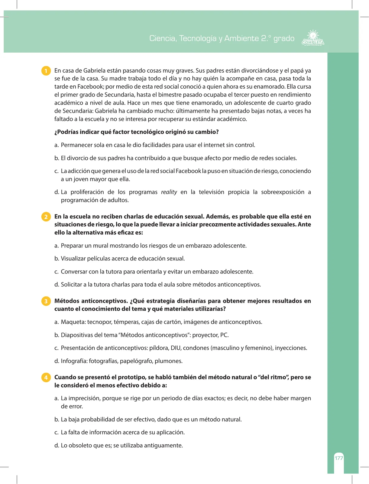 Miniatura página 177 de Ciencia, Tecnología y Ambiente 2 : cuaderno de reforzamiento pedagógico - JEC · 2016