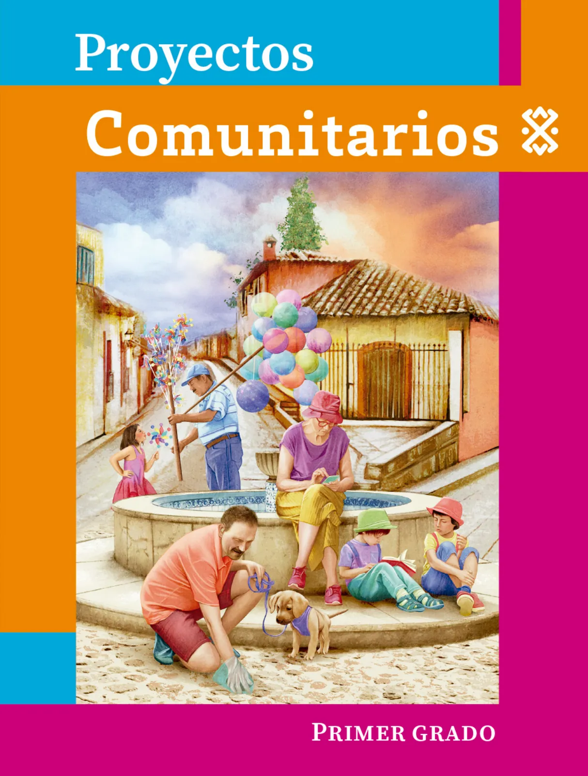 Portada de Proyectos Comunitarios. Libro de Educación Primaria Grado 1° Ciclo Escolar 2025 - 2026