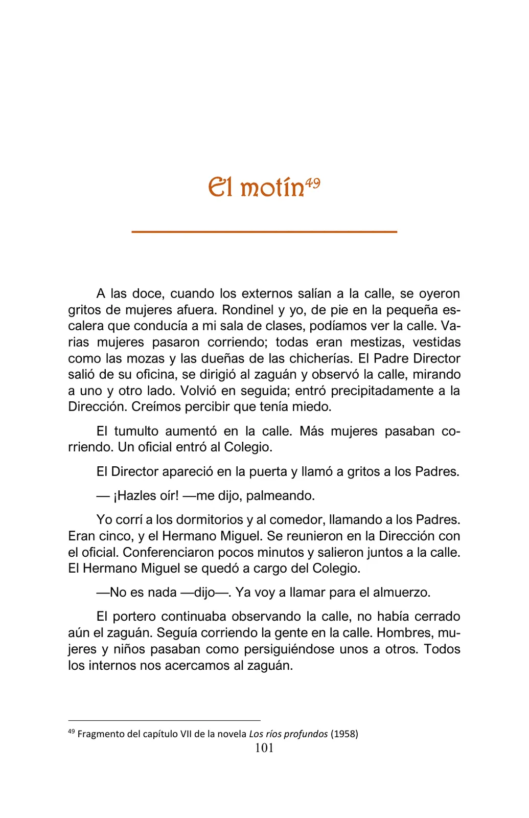 Miniatura página 101 de Arguedas, entre el fuego y el amor : textos seleccionados para estudiantes de Educación Básica · 2021