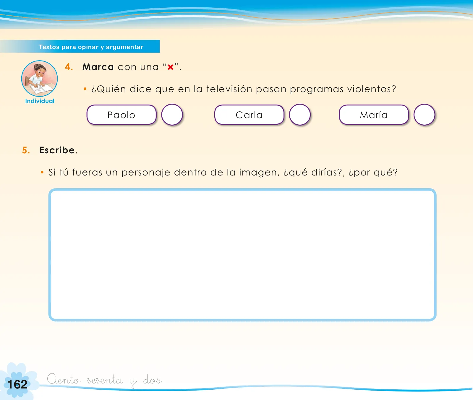 Miniatura página 164 de Comunicación 1 : cuaderno de trabajo para primer grado de Educación Primaria 2019 · 2019