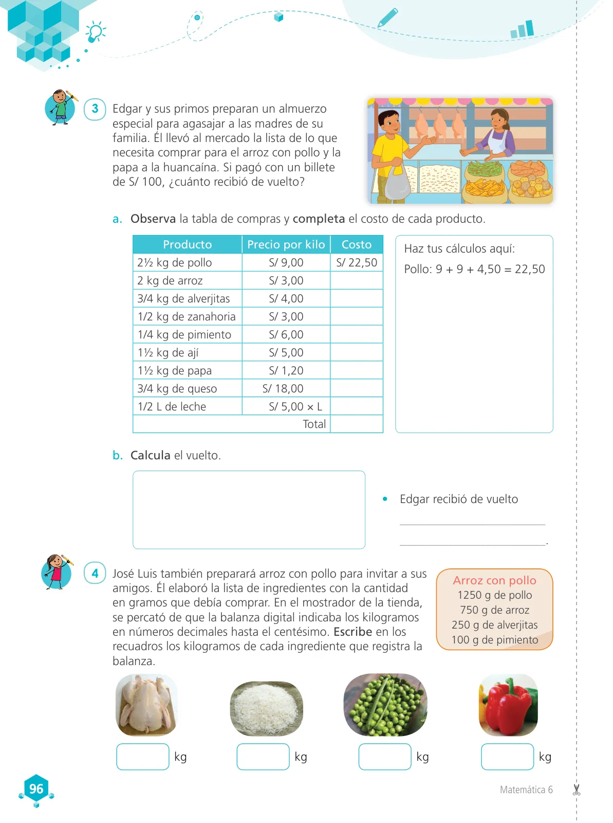 Miniatura página 98 de Matemática 6 : cuaderno de trabajo para sexto grado de Educación Primaria 2019 · 2019