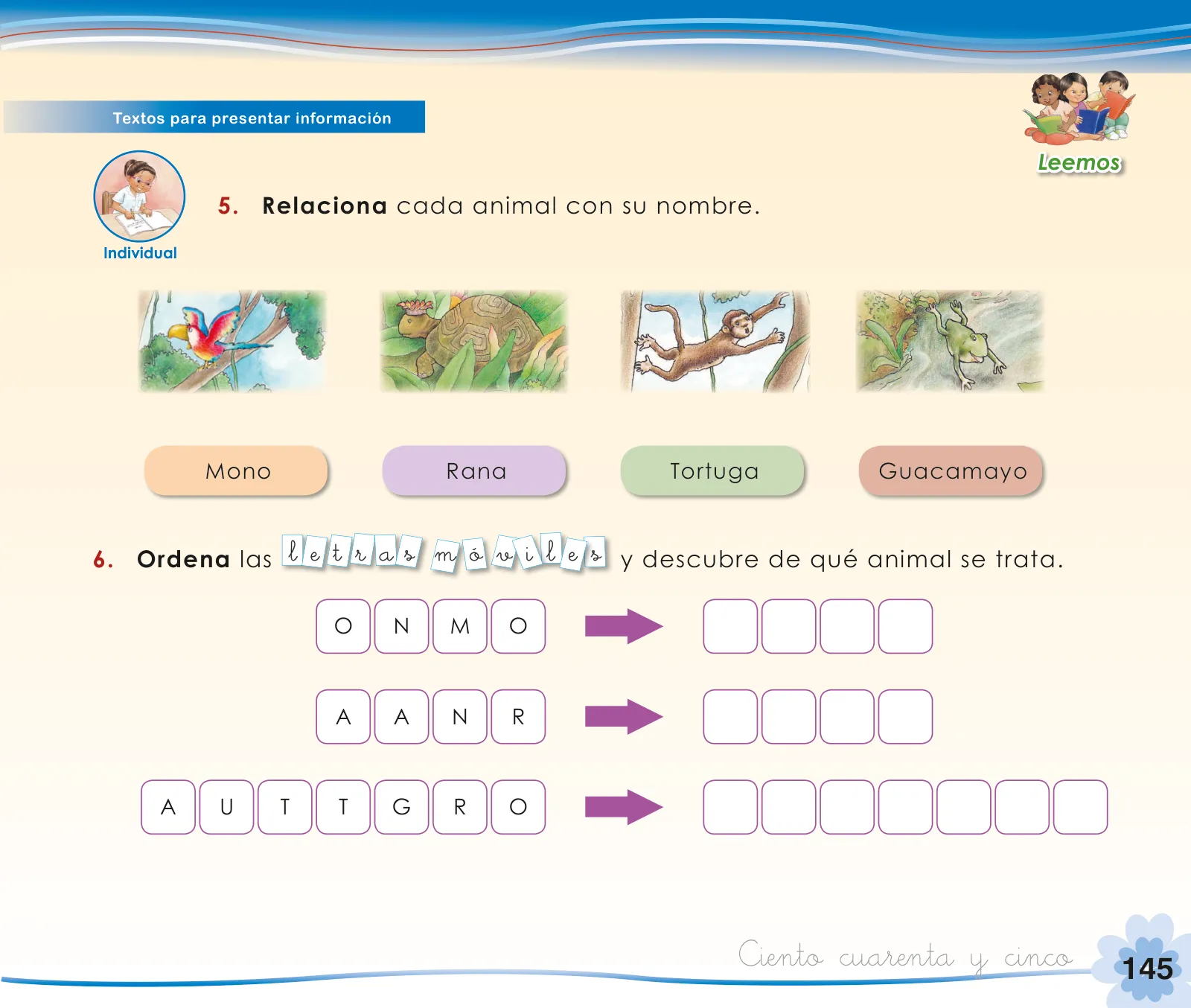 Página 147 de Comunicación 1 : cuaderno de trabajo para primer grado de Educación Primaria 2019 · 2019