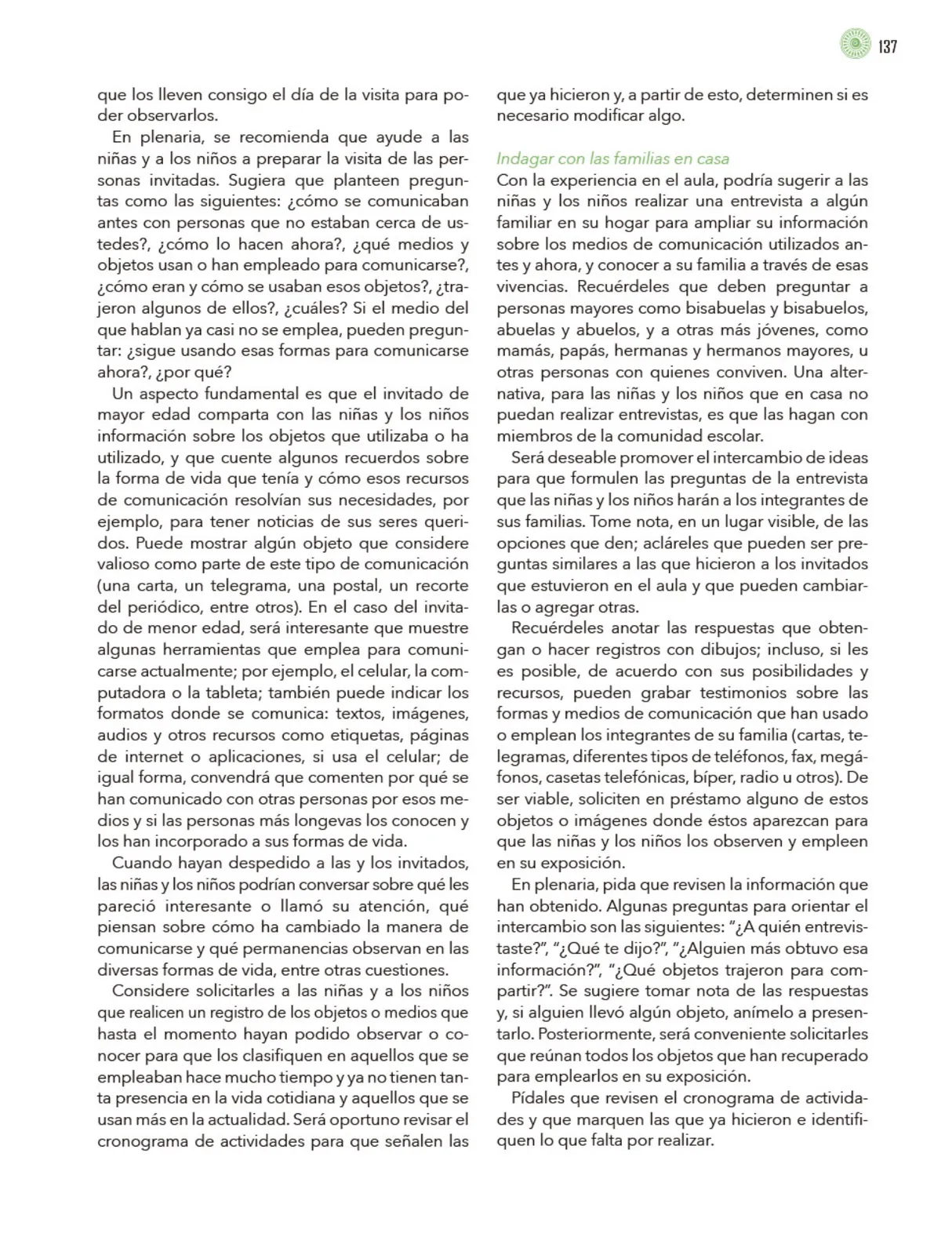 Miniatura página 138 de Modalidades de trabajo para la acción transformadora y el codiseño  Libro de Educación Preescolar Grado 1°, 2°, 3°  Ciclo Escolar 2025 - 2026