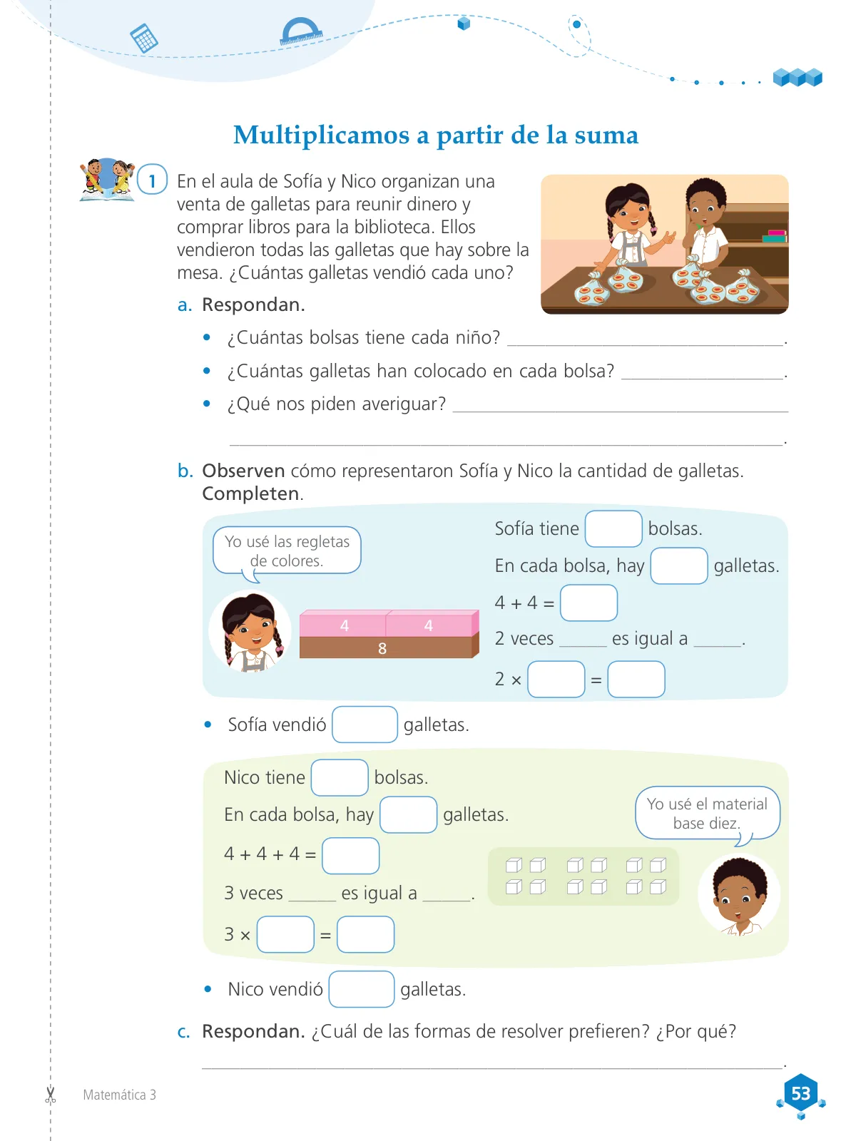 Miniatura página 55 de Matemática 3 : cuaderno de trabajo para tercer grado de Educación Primaria 2019 · 2019