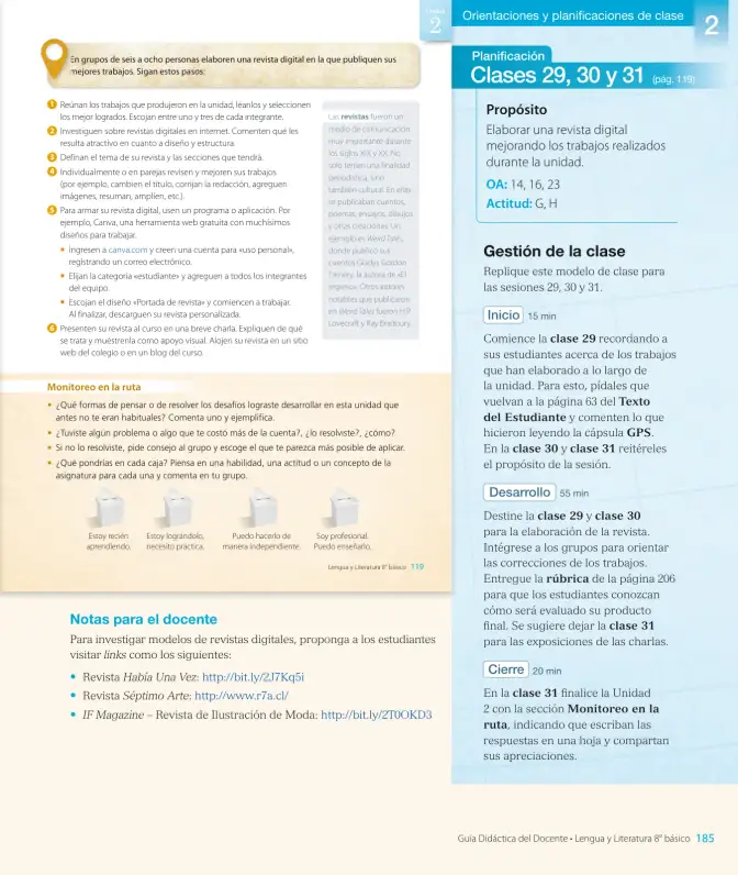 Página 187 de Lengua y Literatura – Octavo Básico | Texto del Estudiante MINEDUC – Descargar PDF · 2024