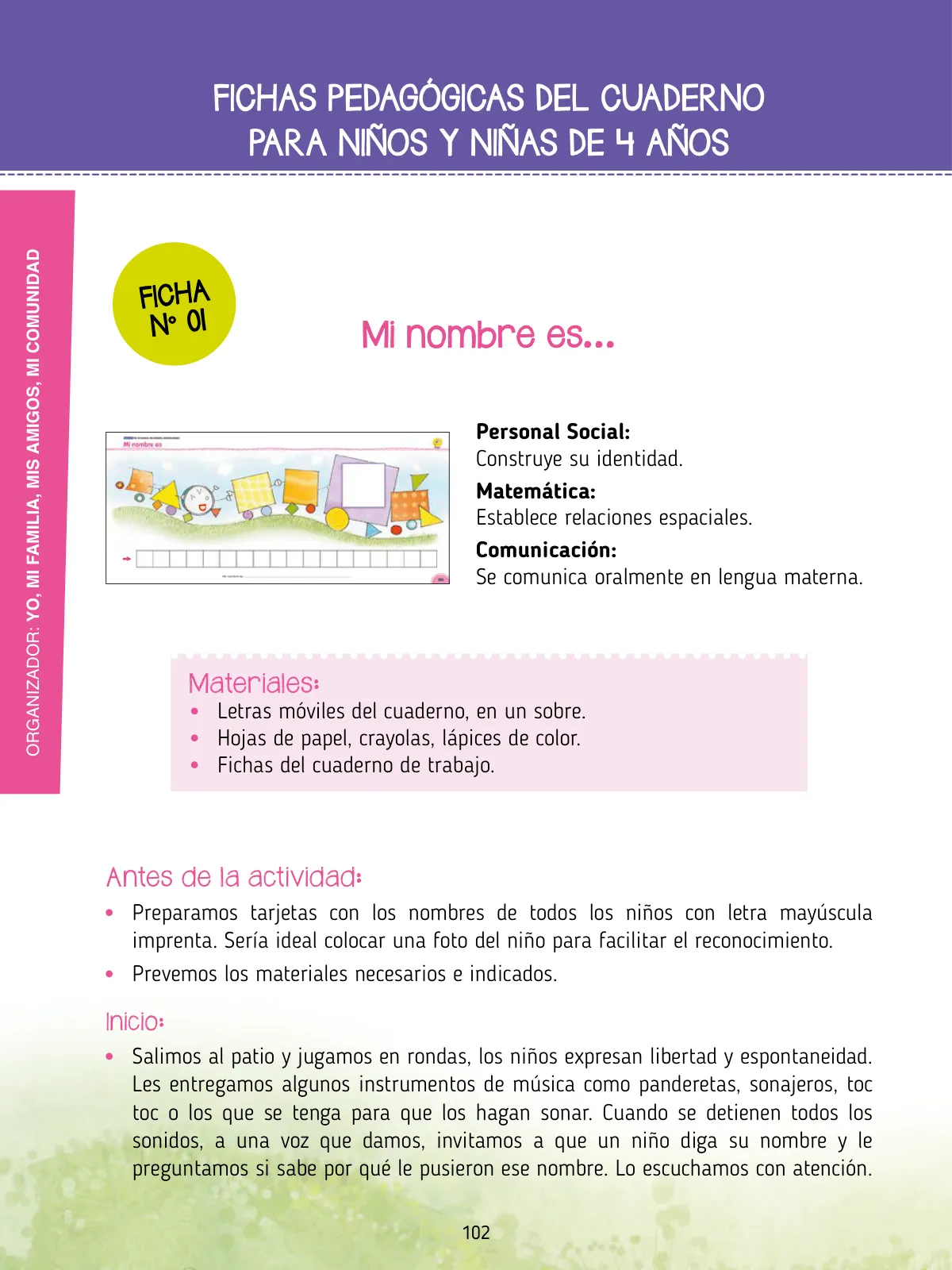 Miniatura página 104 de Agenda pedagógica 2017-2018 para docentes de II Ciclo de Instituciones de nivel de Educación Inicial · 2017