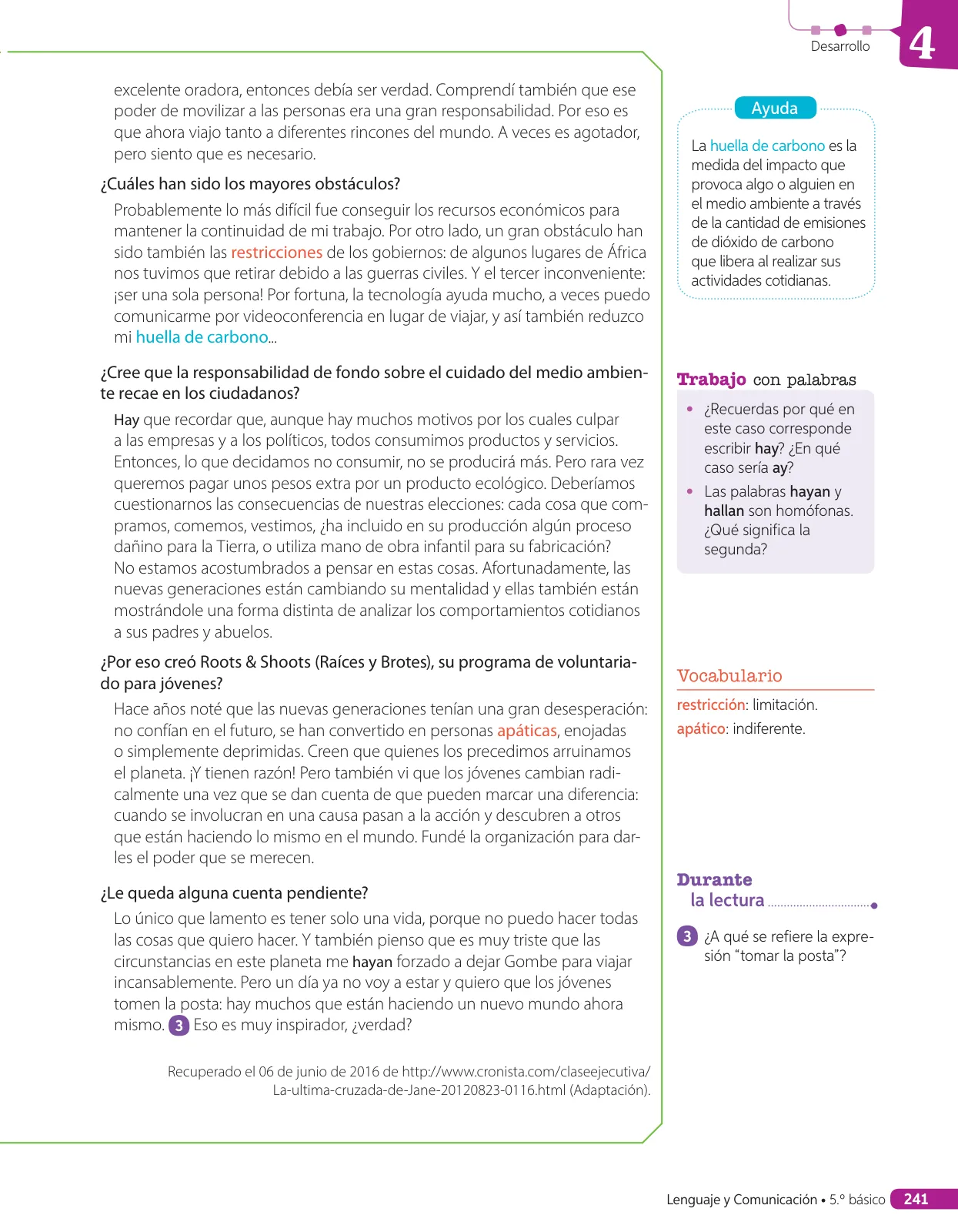 Miniatura página 188 de Lenguaje y Comunicación – Quinto Básico | Texto del Estudiante MINEDUC – Descargar PDF · 2024