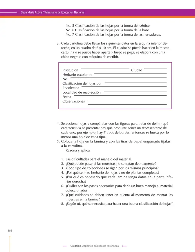 Página 186 de Ciencias Naturales 9° · Secundaria Activa