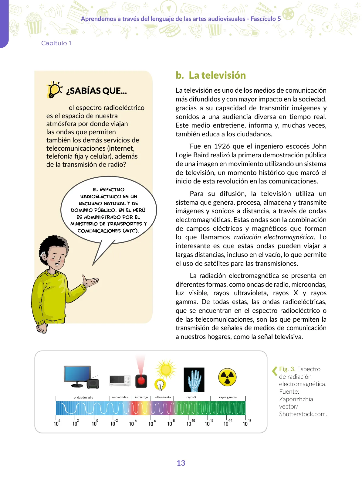 Página 13 de Aprendemos a través del lenguaje de las artes audiovisuales Fascículo 5 para estudiantes de Educación Secundaria · 2024
