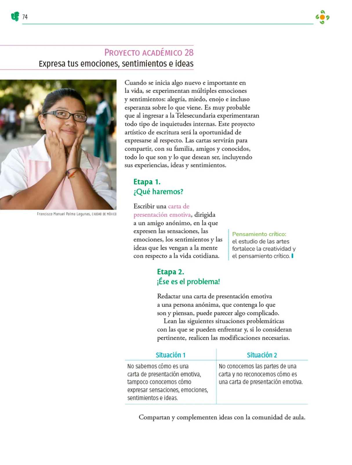 Miniatura página 75 de Colección Ximhai. Nuestro libro de Proyectos.  Tomo II.   Libro de Educación Telesecundaria Grado 1°  Ciclo Escolar 2025 - 2026