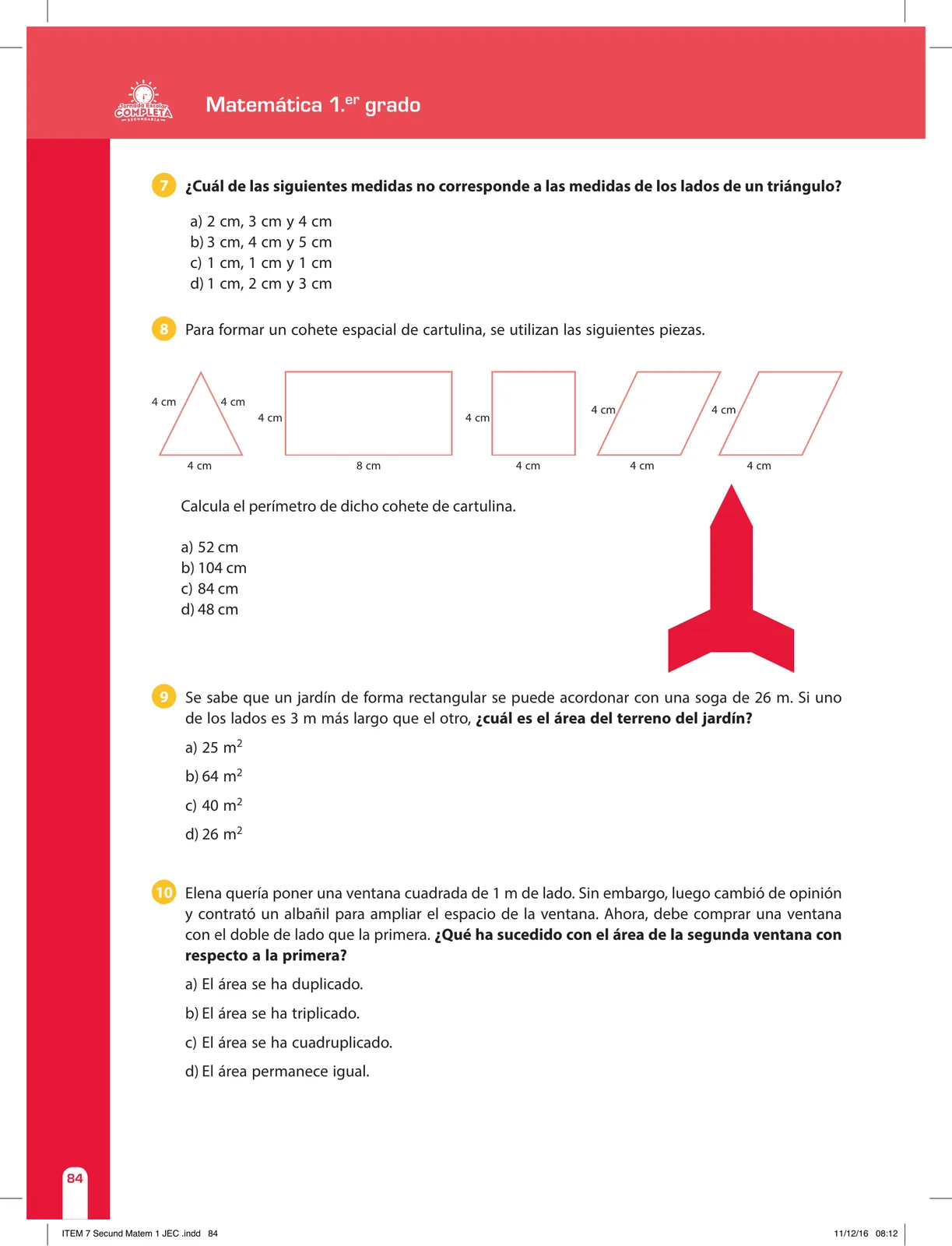 Miniatura página 84 de Matemática 1 : cuaderno de reforzamiento pedagógico - JEC · 2016