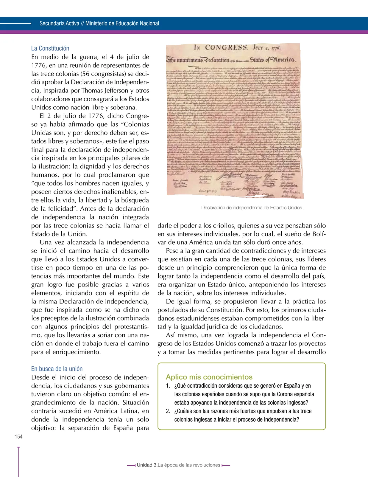 Página 154 de Ciencias Sociales 8° · Secundaria Activa
