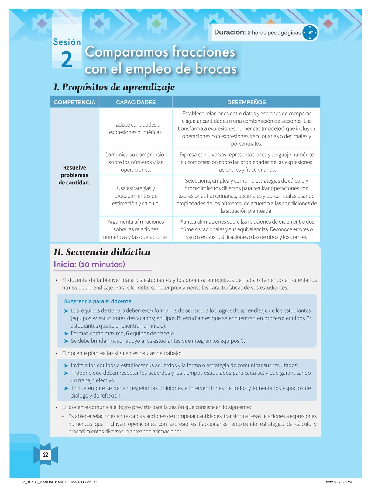 Miniatura página 24 de Resolvamos problemas 2 : manual para el docente 2018 · 2018