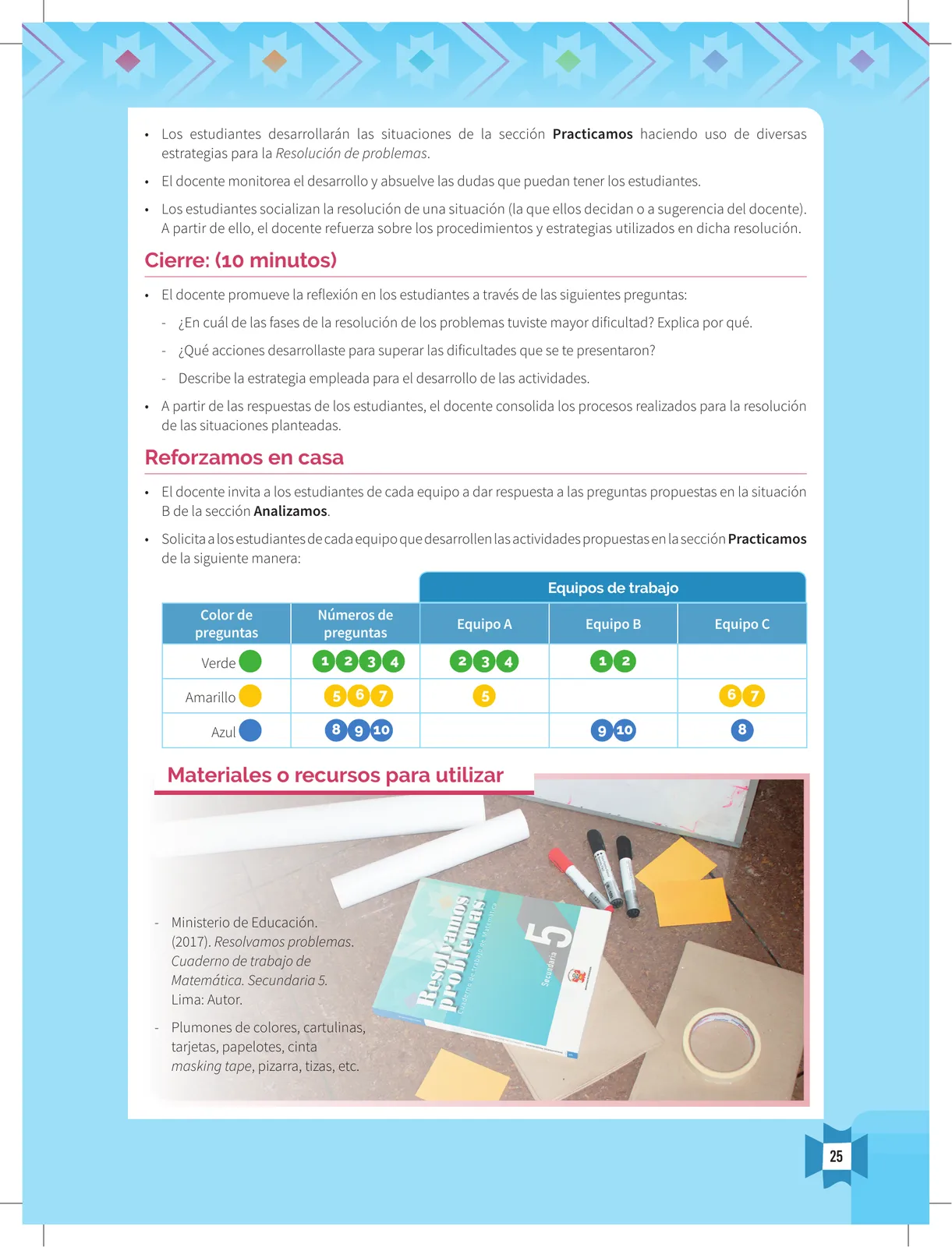 Miniatura página 27 de Resolvamos problemas 5 : manual para el docente 2018 · 2018