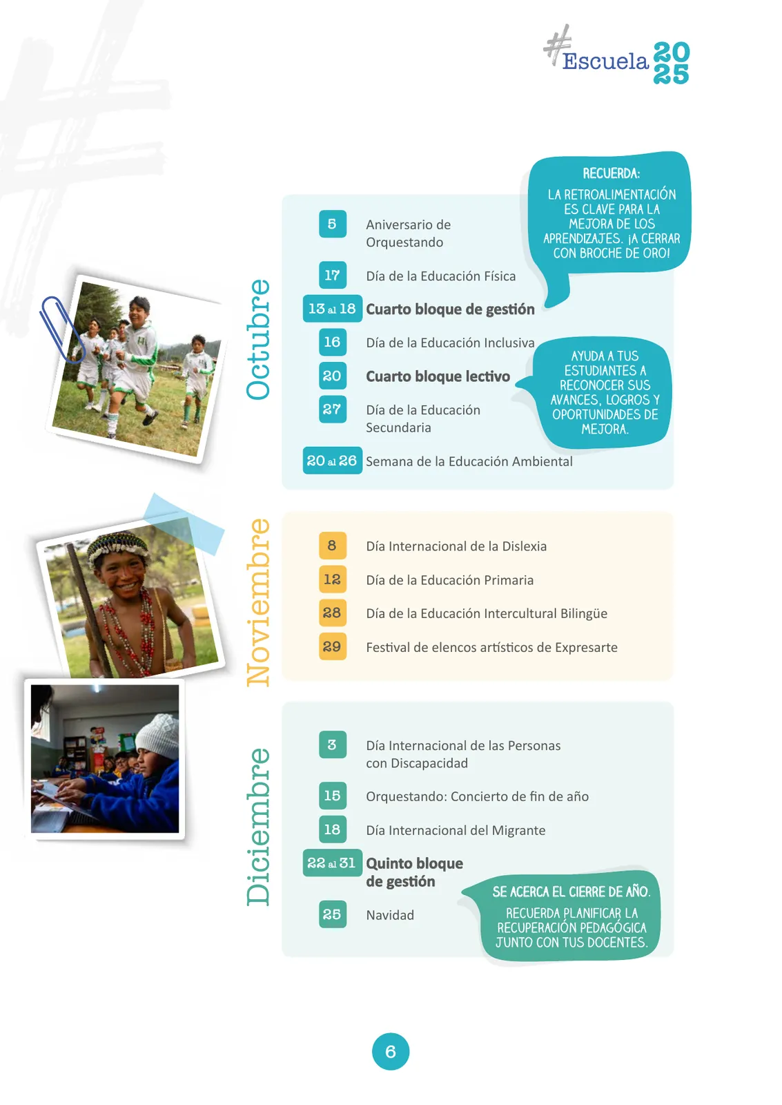 Página 6 de Escuelas 2025. Avanzamos juntos por un año escolar con mejores aprendizajes · 2025