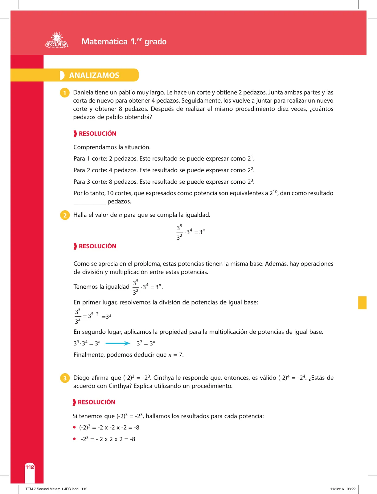 Miniatura página 112 de Matemática 1 : cuaderno de reforzamiento pedagógico - JEC · 2016