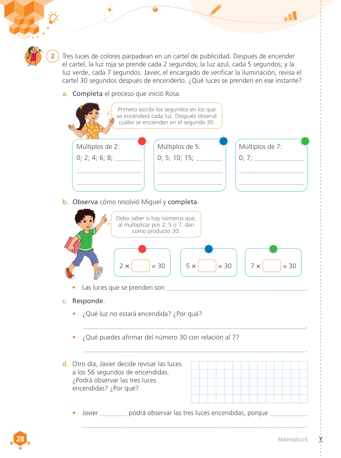 Miniatura página 30 de Matemática 6 : cuaderno de trabajo para sexto grado de Educación Primaria 2019 · 2019