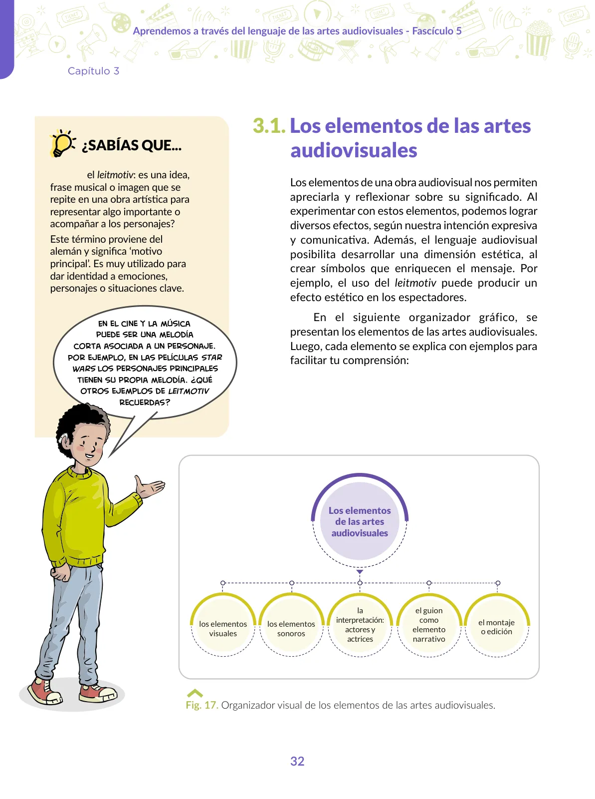 Miniatura página 32 de Aprendemos a través del lenguaje de las artes audiovisuales Fascículo 5 para estudiantes de Educación Secundaria · 2024