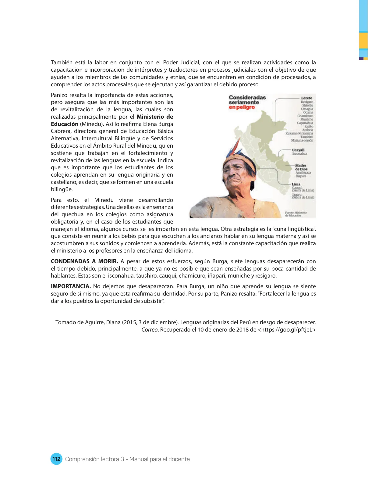 Miniatura página 114 de Comprensión lectora : manual para el docente de tercer grado de Secundaria 2018 · 2018