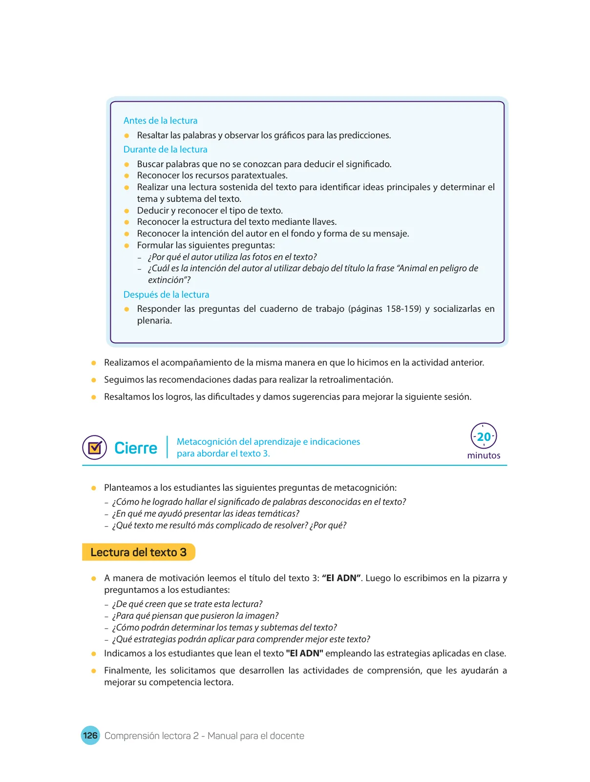 Página 128 de Comprensión lectora : manual para el docente de segundo grado de Secundaria 2018 · 2018