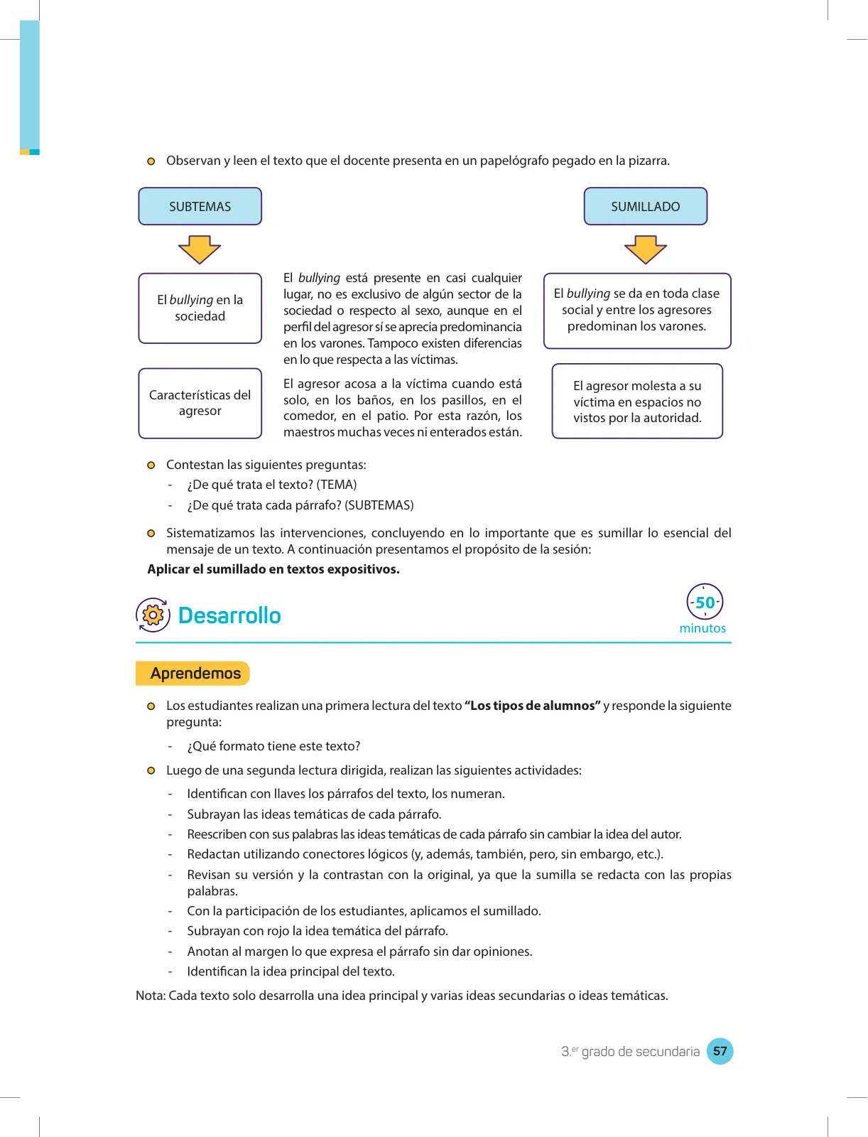 Miniatura página 59 de Comprensión lectora 3 : manual para el docente de tercer grado de Secundaria · 2017