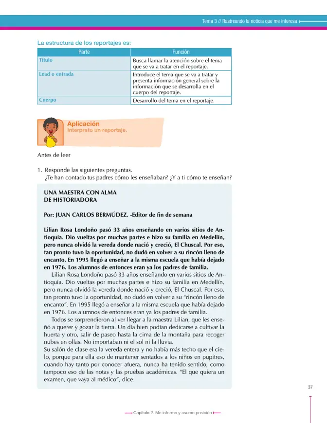 Página 37 de Lenguaje 9° · Secundaria Activa