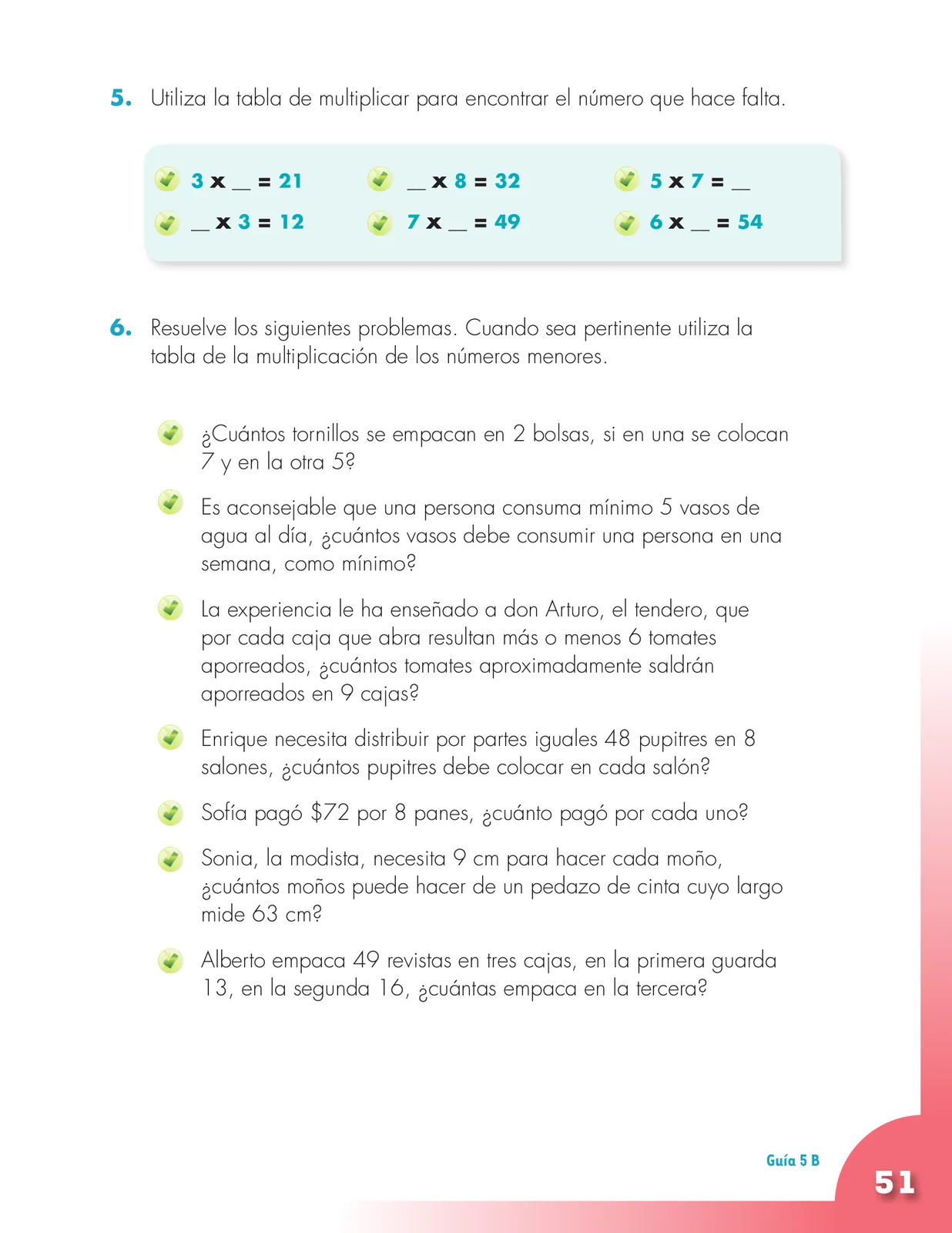 Miniatura página 51 de Matematica 3° · Cartilla 01