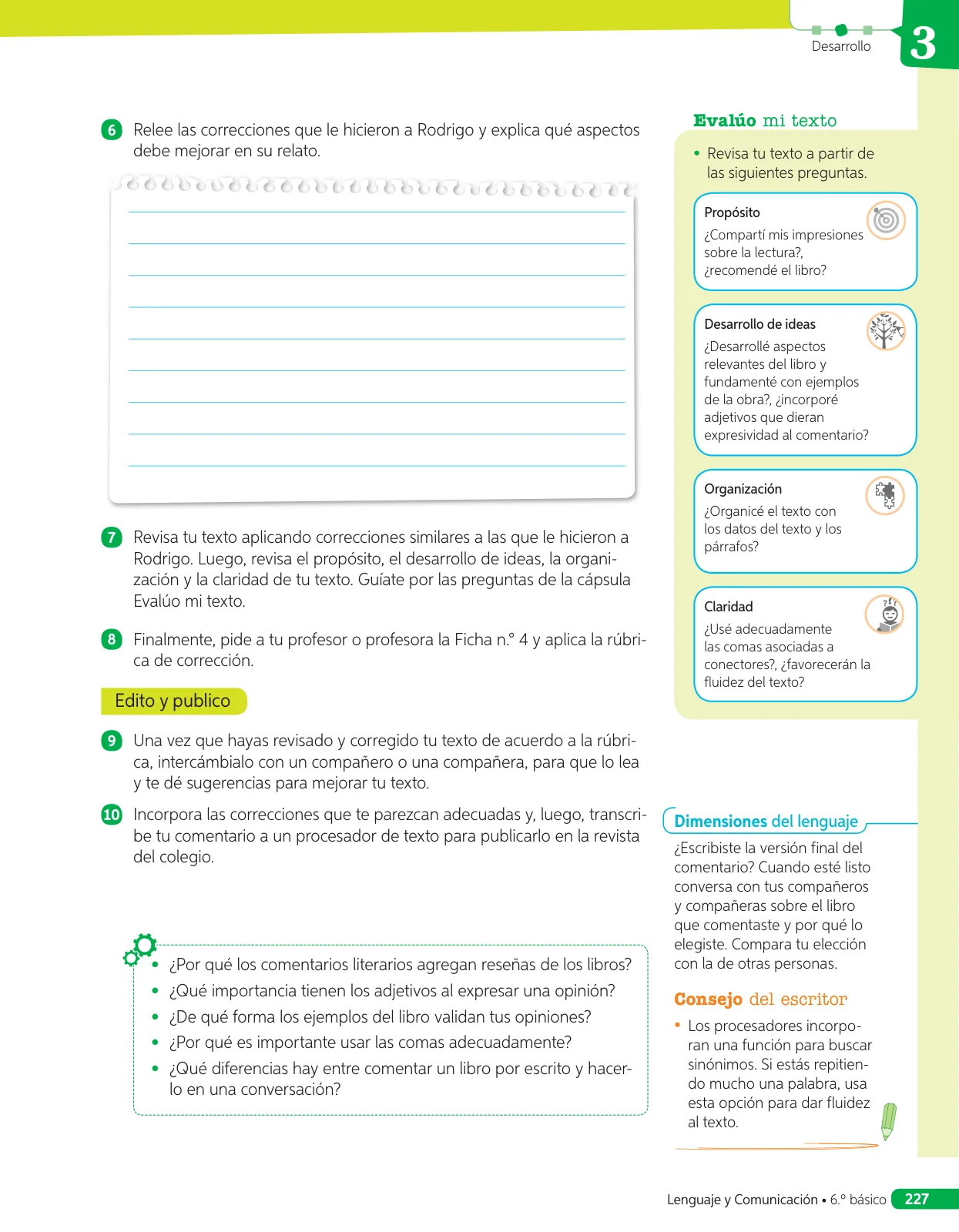 Página 138 de Lenguaje y Comunicación – Sexto Básico | Texto del Estudiante MINEDUC – Descargar PDF · 2024