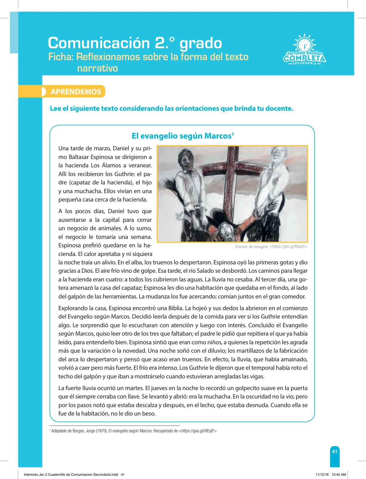 Página 41 de Comunicación Secundaria 2. Cuaderno de reforzamiento pedagógico - JEC · 2016