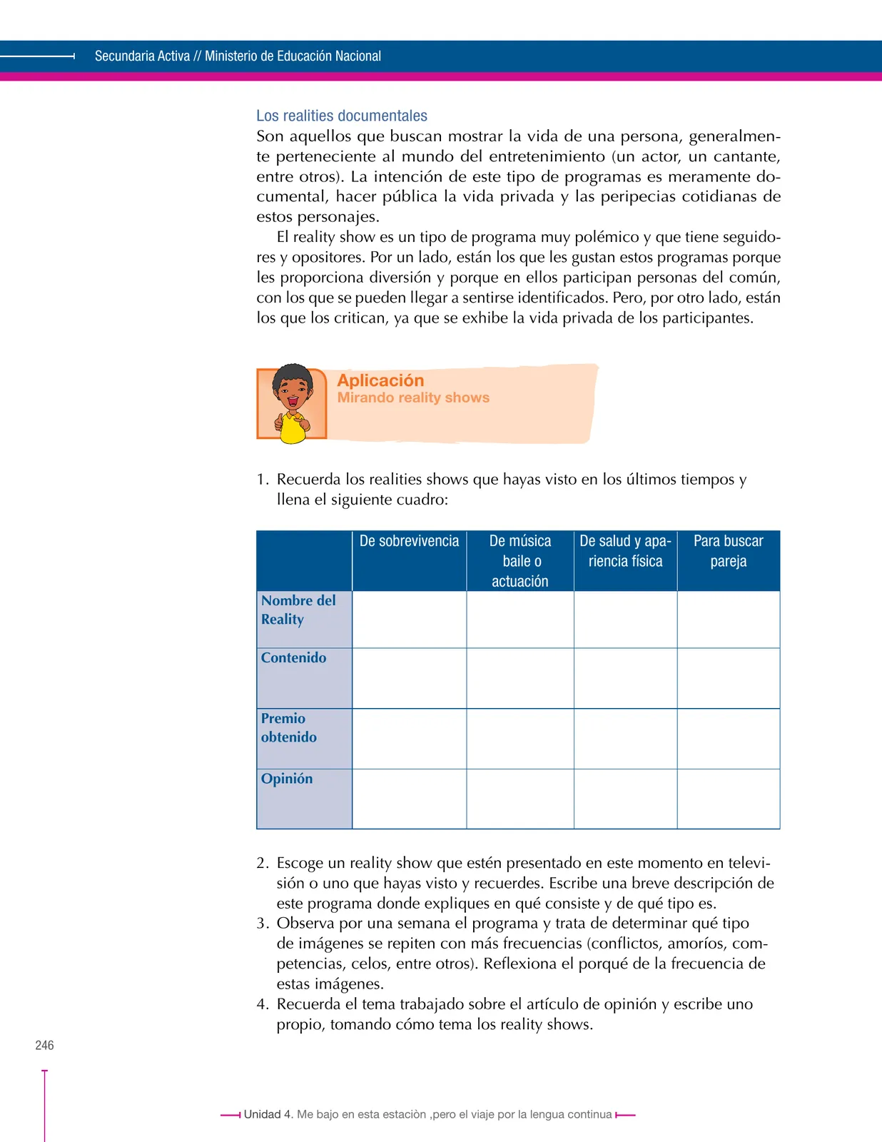 Página 246 de Lenguaje 7° · Secundaria Activa