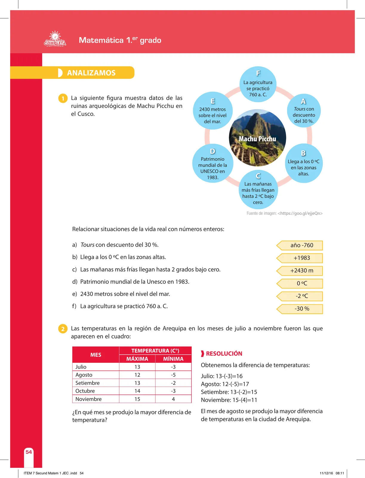 Miniatura página 54 de Matemática 1 : cuaderno de reforzamiento pedagógico - JEC · 2016